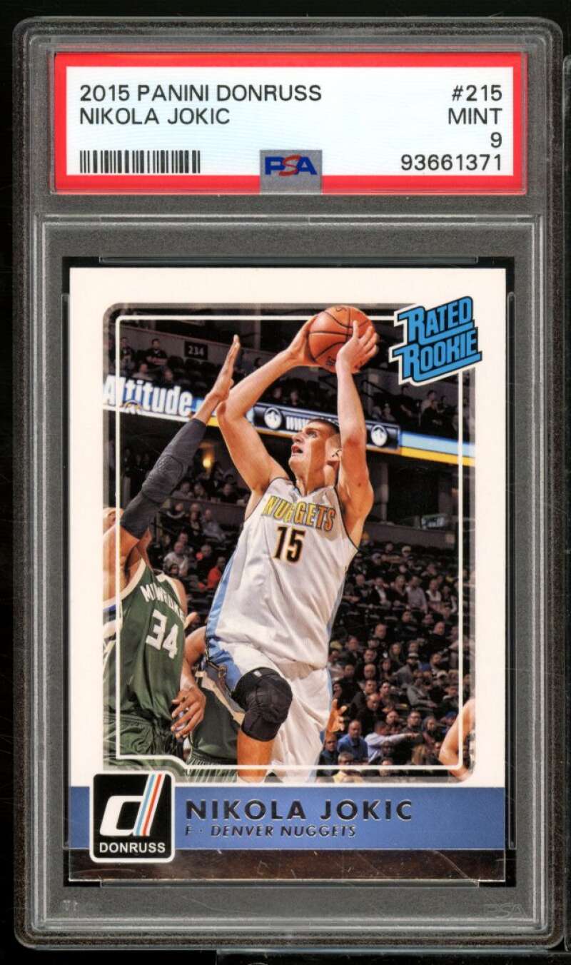 Nikola Jokic Rookie Card 2015-16 Panini Donruss #215 PSA 9 Image 1