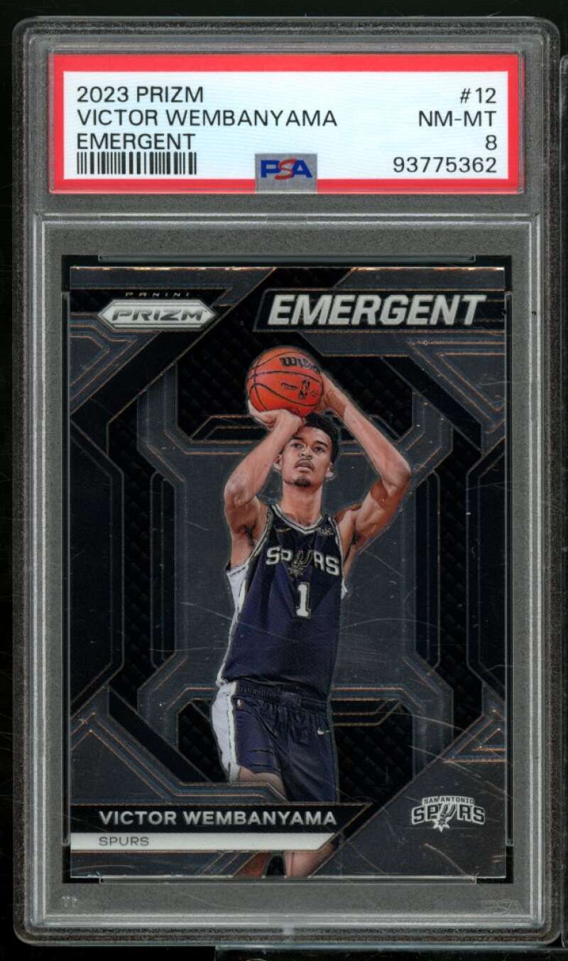 Victor Wembanyama Card 2023-24 Prizm Emergent #12 PSA 8 Image 1