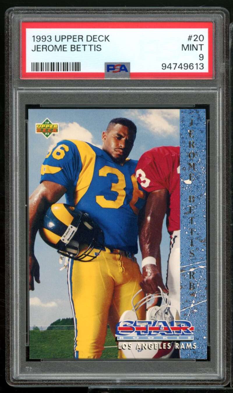 Jerome Bettis Rookie Card 1993 Upper Deck #20 PSA 9 Image 1