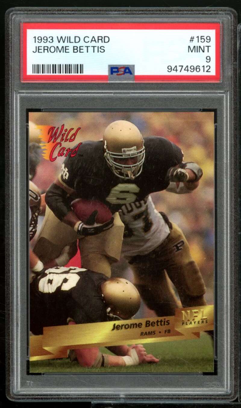 Jerome Bettis Rookie Card 1993 Wild Card #159 PSA 9 Image 1