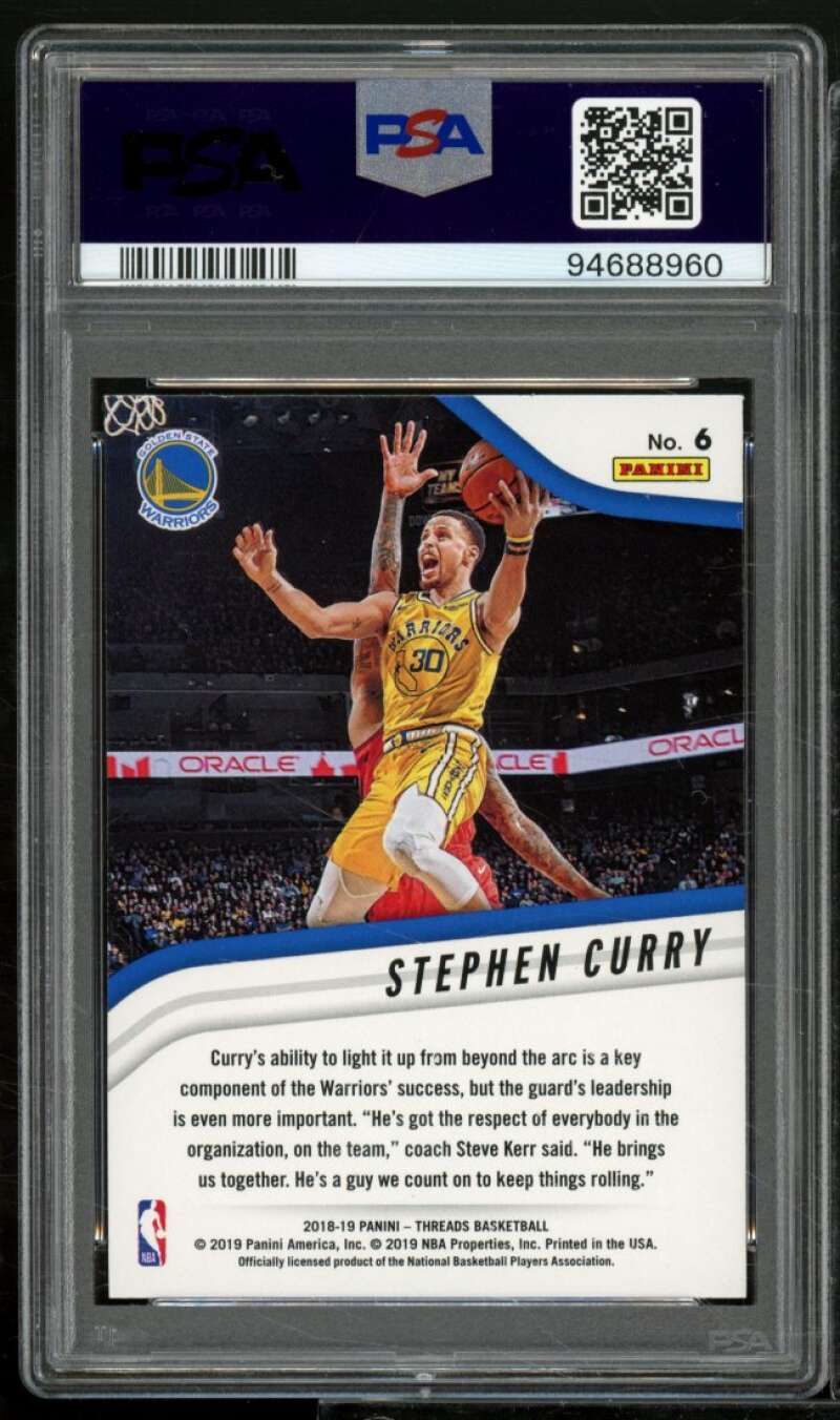 Stephen Curry Card 2018-19 Panini Threads High Octane Dazzle #6 PSA 10 Image 2