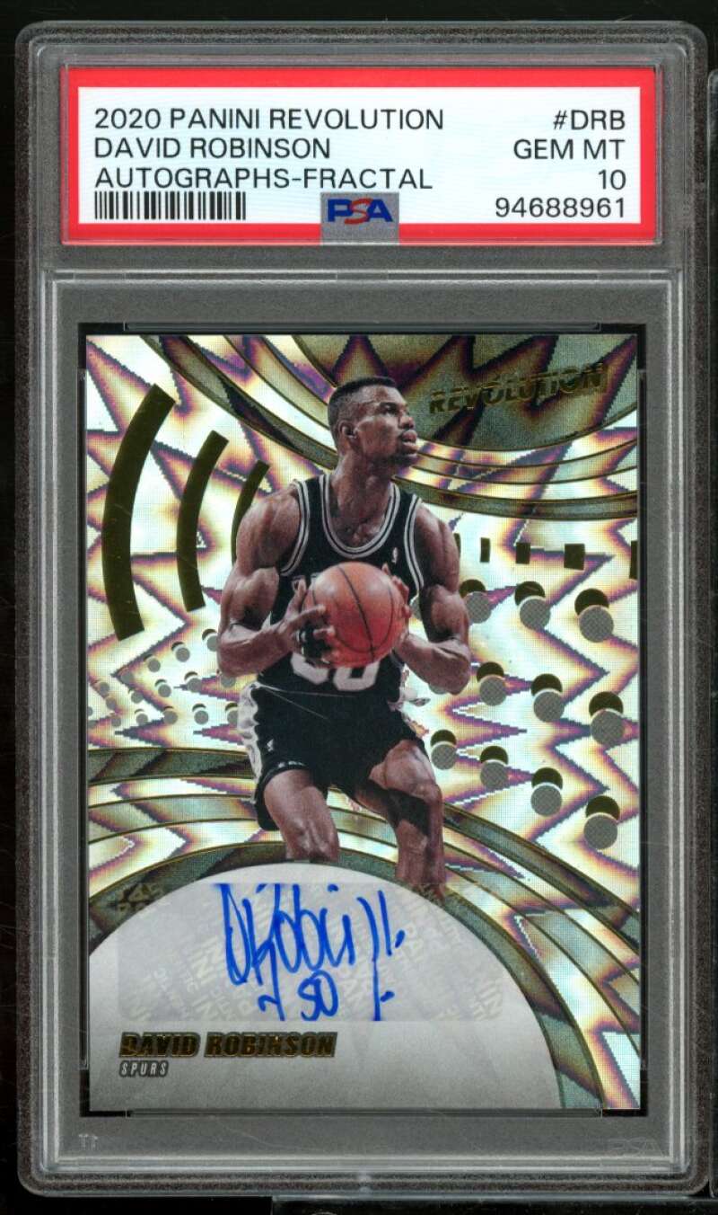 David Robinson 2020-21 Panini Revolution Autograph Fractal (pop 5) #DRB PSA 10 Image 1