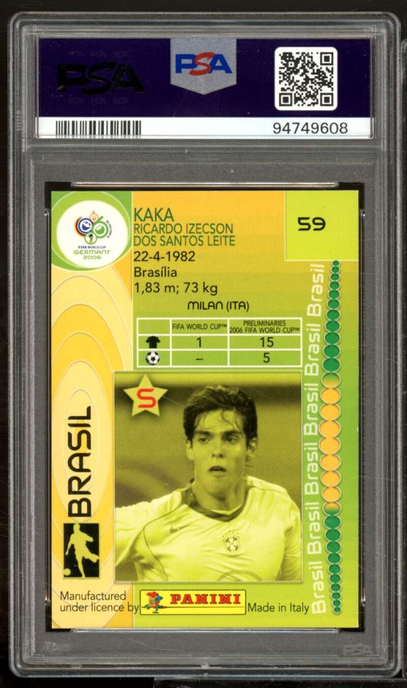 Kaka Card 2006 Panini World Cup #59 PSA 8 Image 2