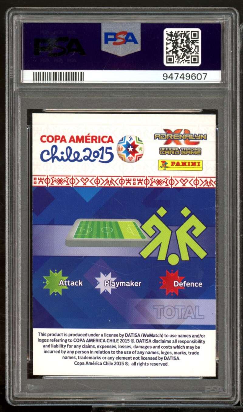 Lionel Messi 2015 Panini Adrenalyn Xl Captain America Chile (pop 1) #18 PSA 7 Image 2