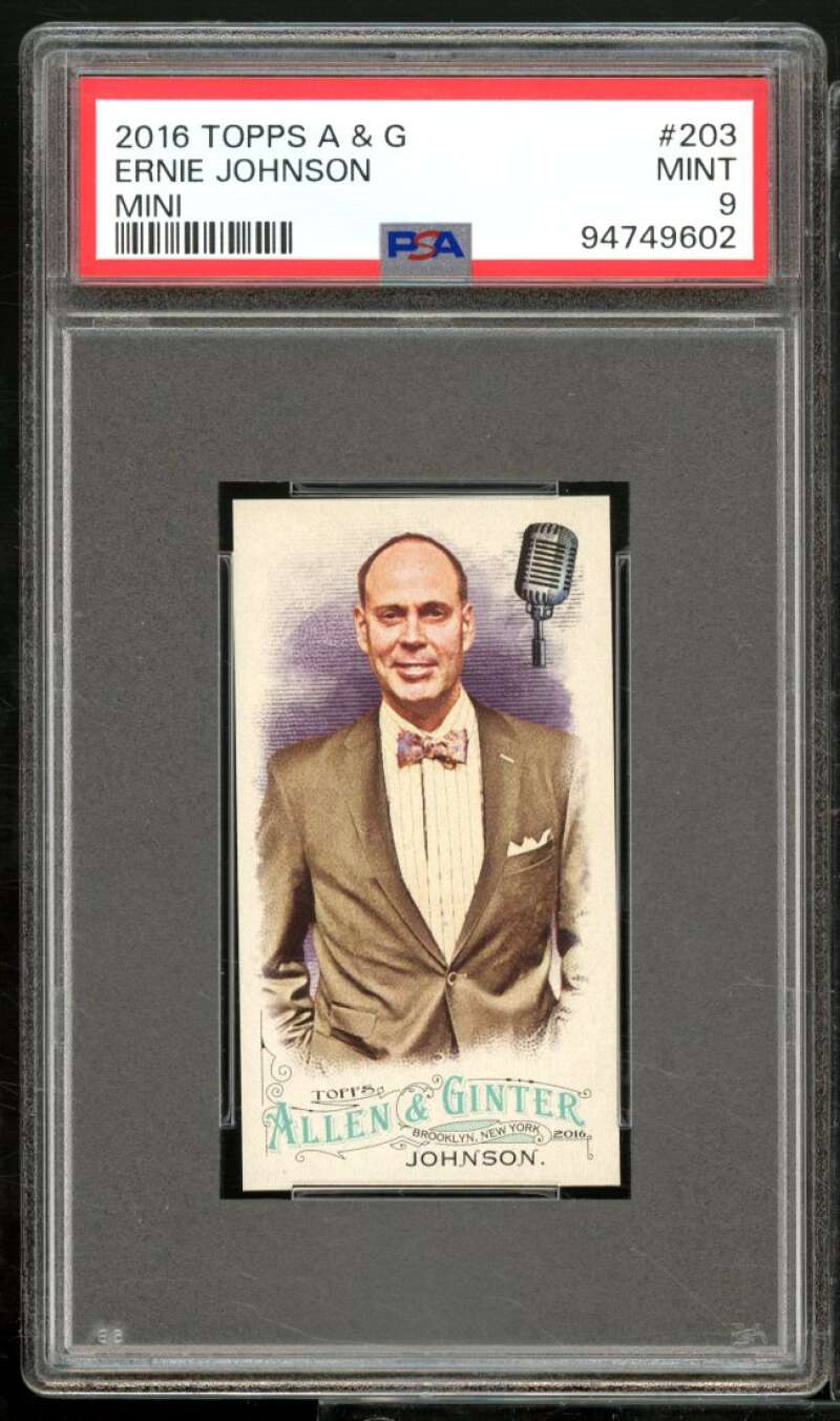 Ernie Johnson Card 2016 Topps Allen Ginter Mini (pop 1) #203 PSA 9 Image 1