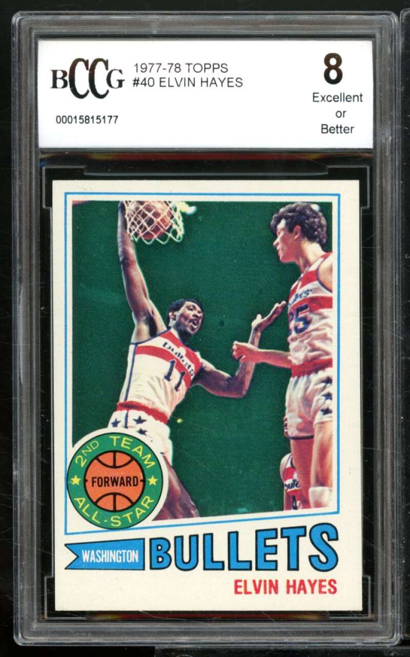 Elvin Hayes Card 1977-78 Topps #40 BGS BCCG 8 (read) Image 1