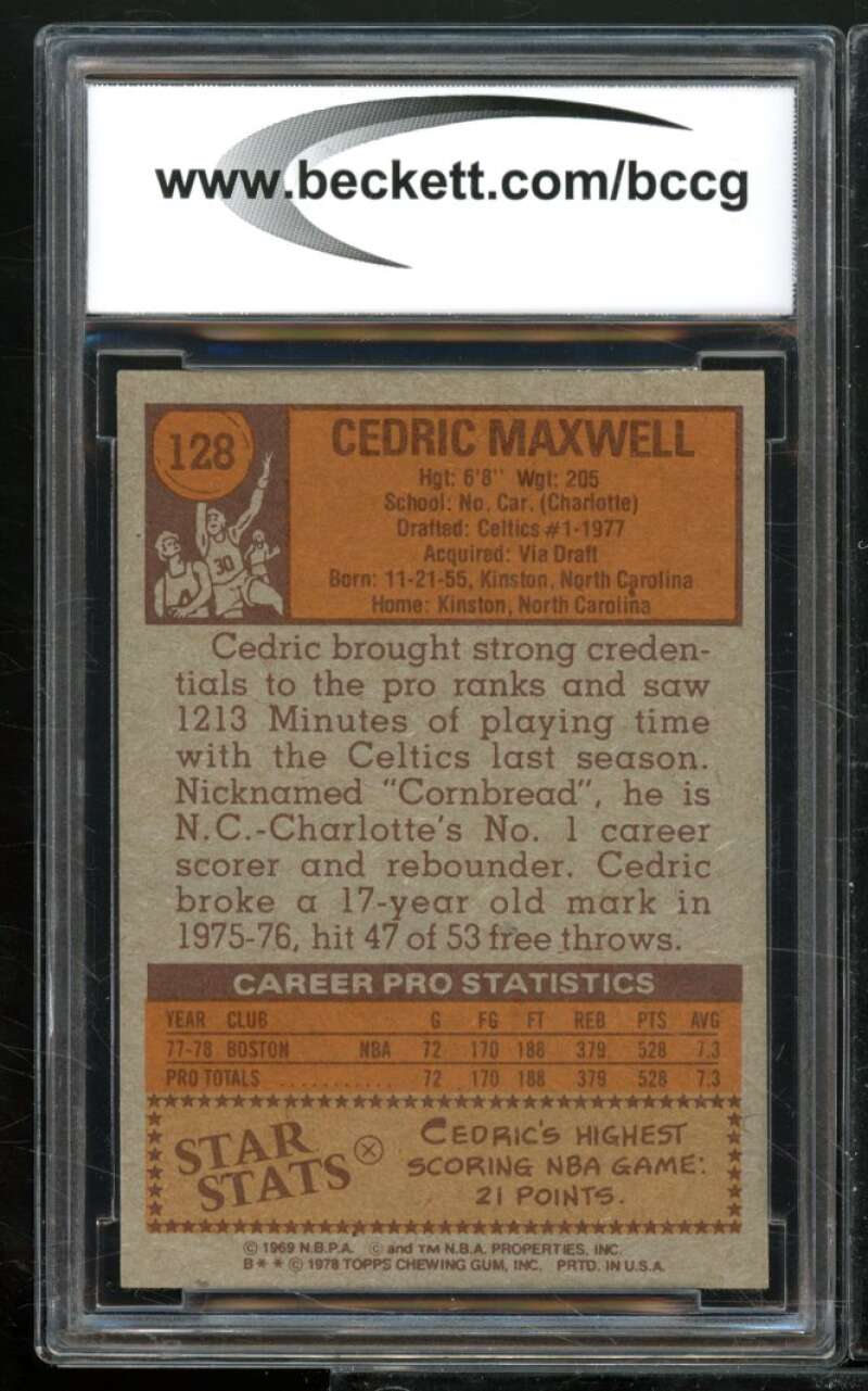 Cedric Maxwell Rookie Card 1978-79 Topps #128 BGS BCCG 8 Image 2