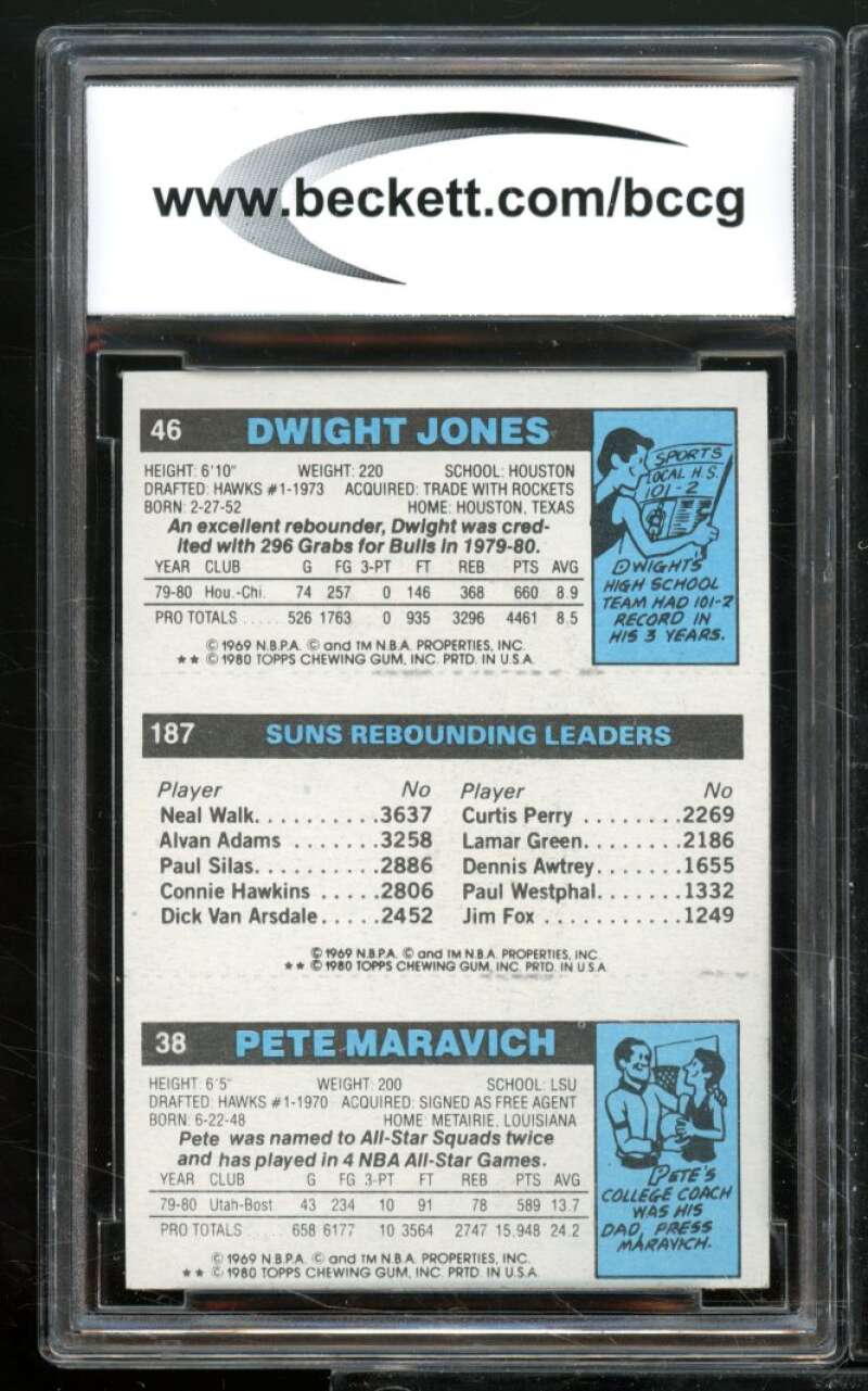 Pete Maravich/JDwight ones/Leonard Robinson Card 1980-81 Topps #96 BGS BCCG 8 Image 2