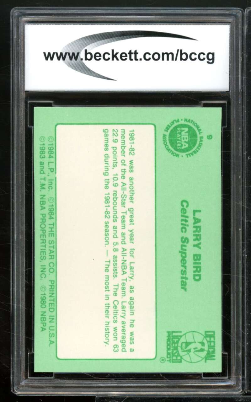 Larry Bird Card 1984-85 Star #9 BGS BCCG 8 Image 2