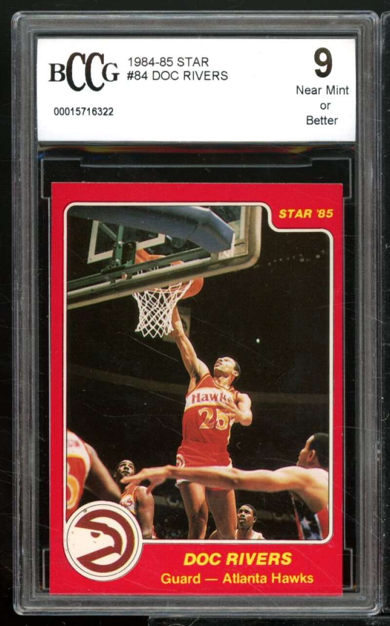 Doc Rivers Card 1984-85 Star #84 BGS BCCG 9 Image 1