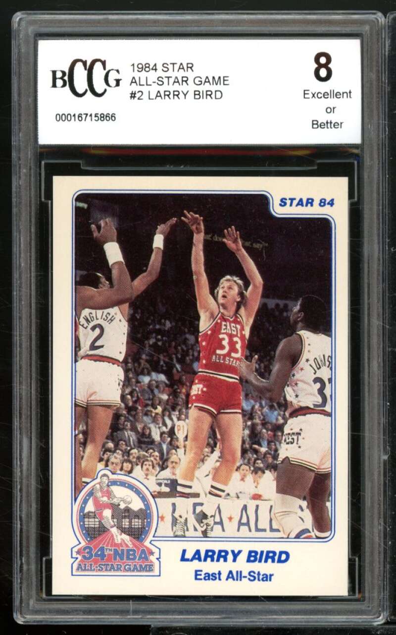 Larry Bird Card 1984-85 Star All Star Game #2 BGS BCCG 8 Image 1