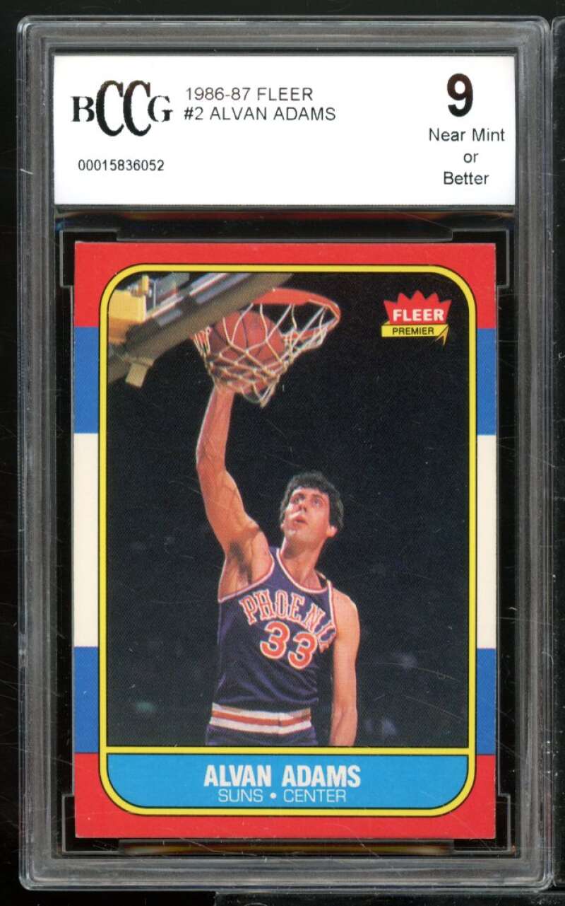 Alvan Adams Card 1986-87 Fleer #2 BGS BCCG 9 Image 1