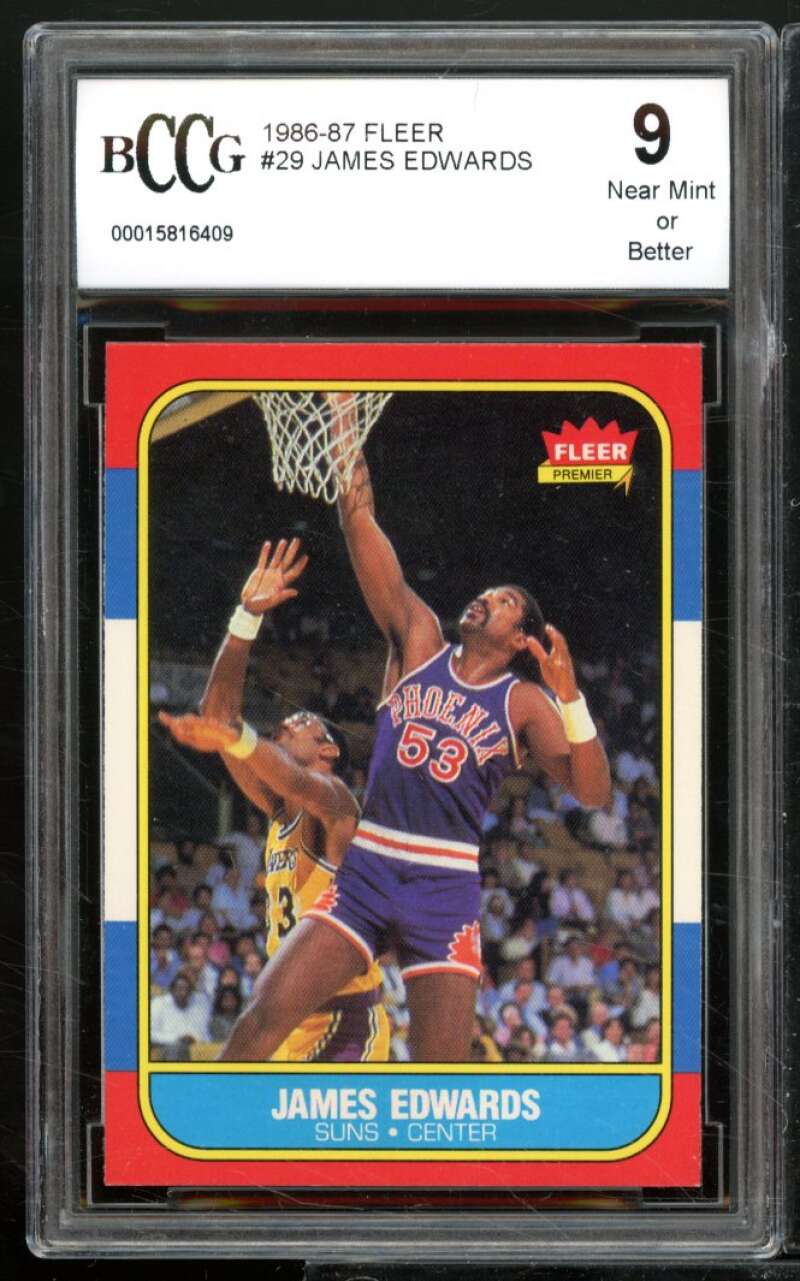 James Edwards Card 1986-87 Fleer #29 BGS BCCG 9 Image 1