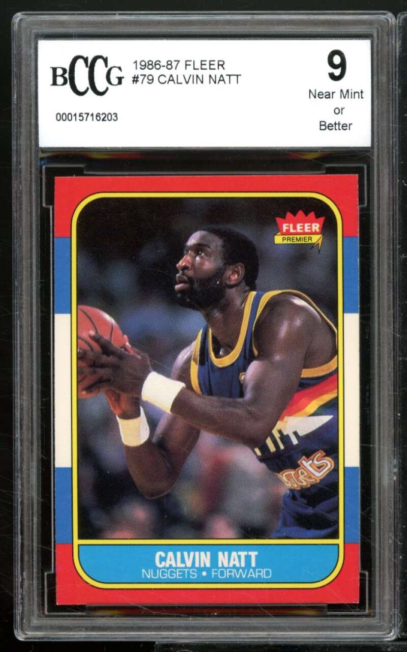 Calvin Natt Card 1986-87 Fleer #79 BGS BCCG 9 Image 1