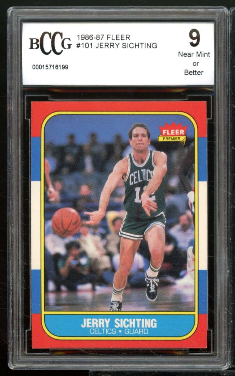 Jerry Sichting Card 1986-87 Fleer #101 BGS BCCG 9 Image 1