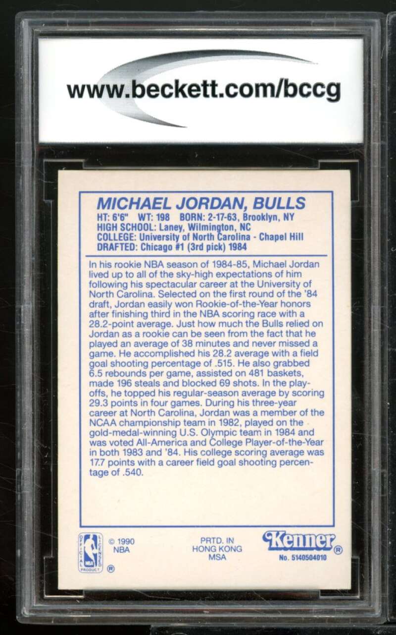 Michael Jordan Card 1990 Kenner Starting Lineup #8 BGS BCCG 5 Image 2