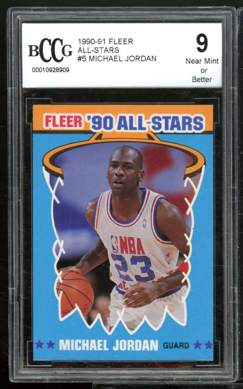 Michael Jordan Card 1990-91 Fleer All-Stars #5 BGS BCCG 9 Image 1