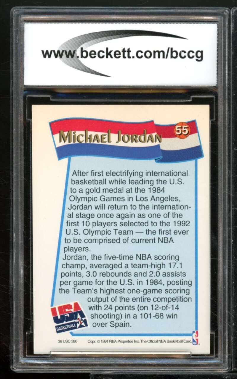 Michael Jordan Card 1991-92 Hoops McDonald's #55 BGS BCCG 9 Image 2