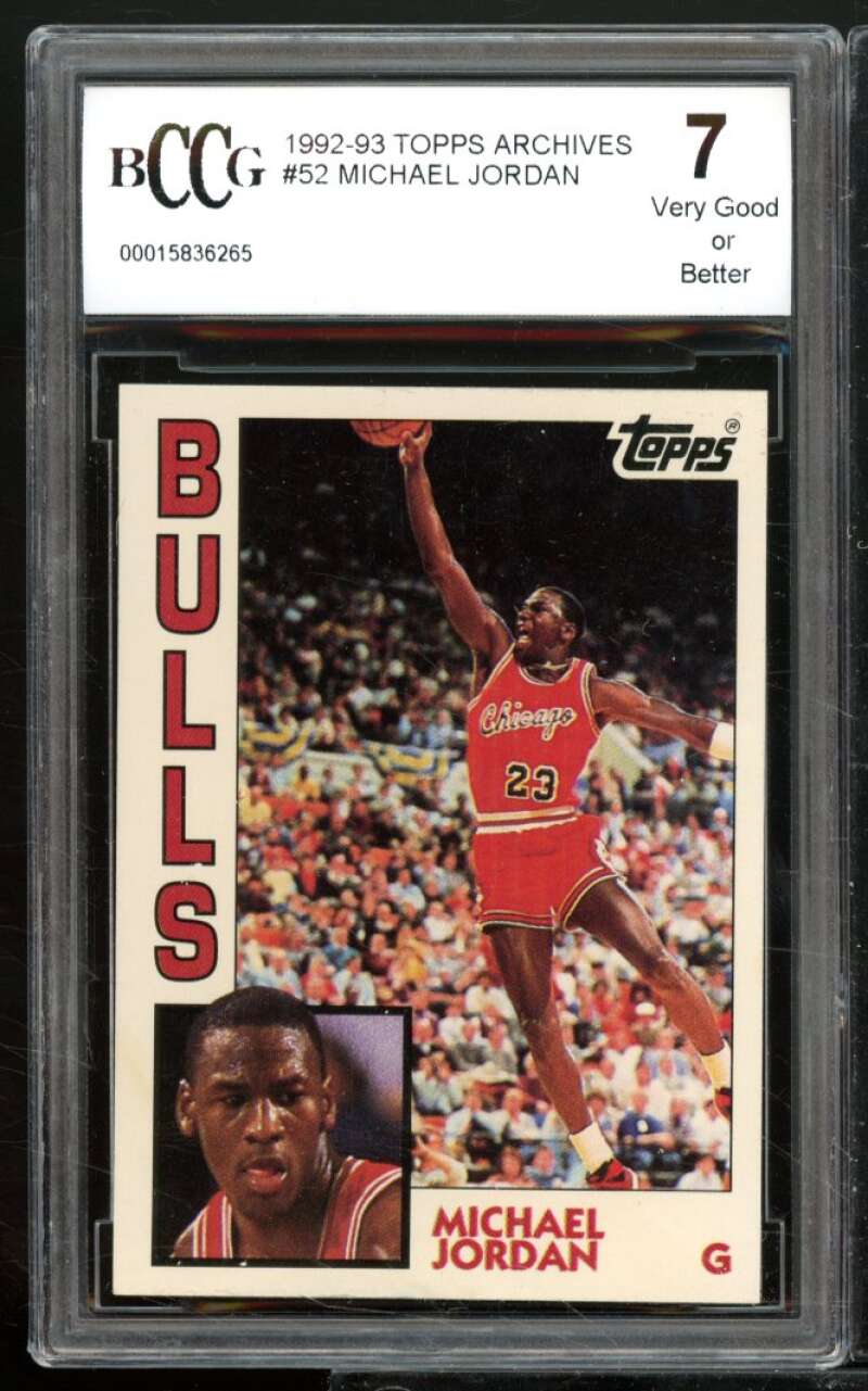 Michael Jordan Card 1992-93 Topps Archives #52 BGS BCCG 7 Image 1