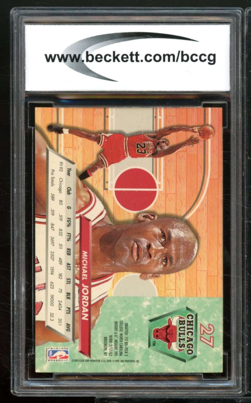 Michael Jordan Card 1992-93 Ultra #27 BGS BCCG 9 Image 2