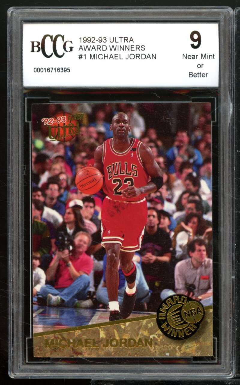 Michael Jordan Card 1992-93 Ultra Award Winners #1 BGS BCCG 9 Image 1