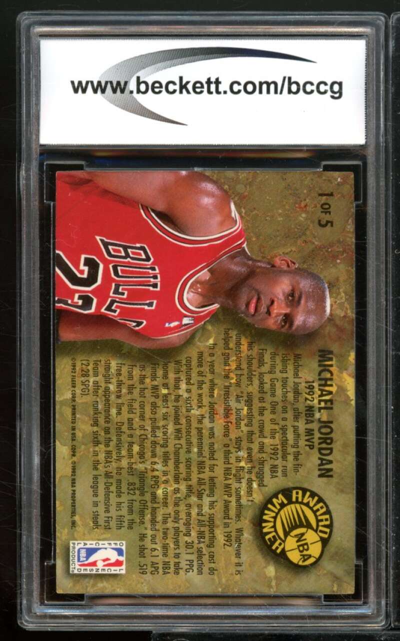 Michael Jordan Card 1992-93 Ultra Award Winners #1 BGS BCCG 9 Image 2