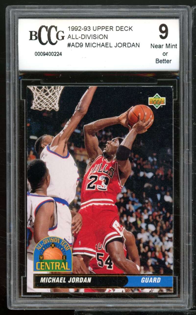 Michael Jordan Card 1992-93 Upper Deck All-Division #AD9 BGS BCCG 9 Image 1