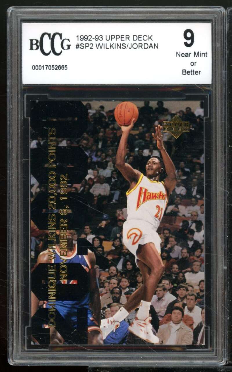 Dominique Wilkins/Michael Jordan Card 1992-93 Upper Deck #SP2 BGS BCCG 9 Image 1