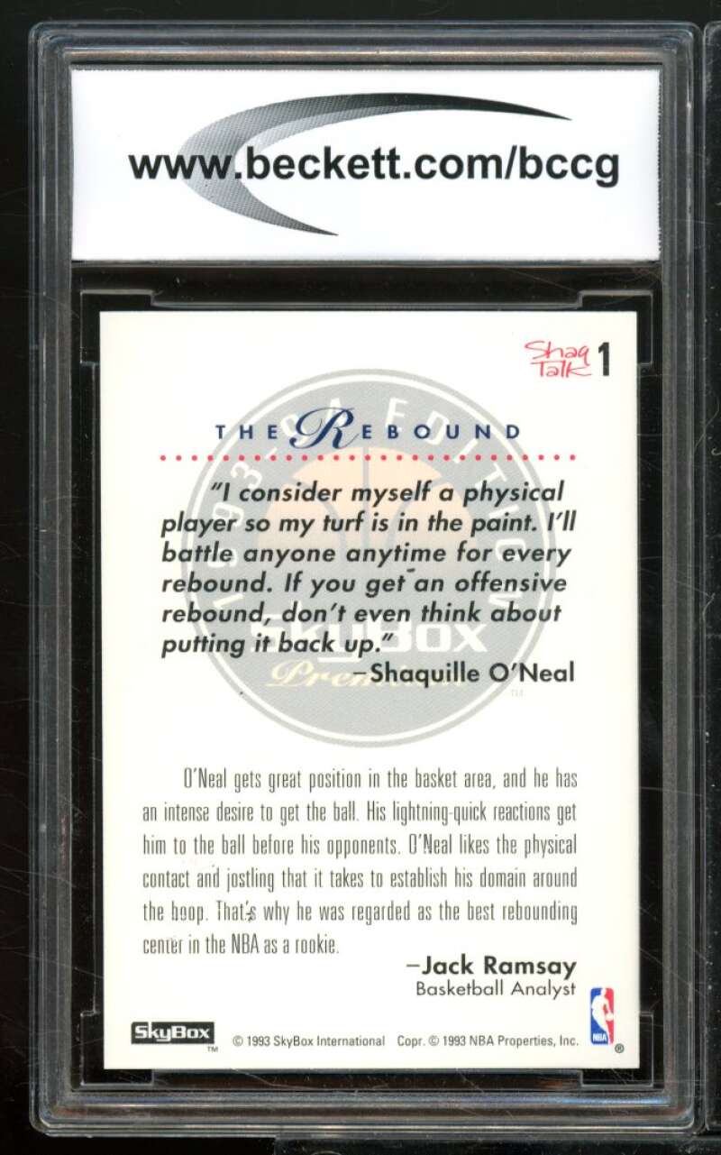 Shaquille O'Neal Card 1993-94 Skybox Premium #1 BGS BCCG 10 Image 2