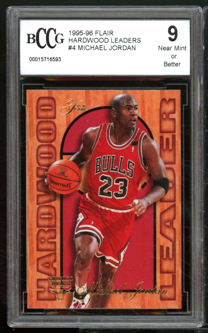 Michael Jordan Card 1995-96 Flair Hardwood Leaders #4 BGS BCCG 9 Image 1