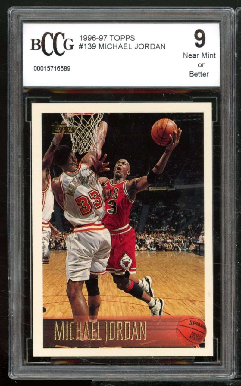 Michael Jordan Card 1996-97 Topps #139 BGS BCCG 9 Image 1