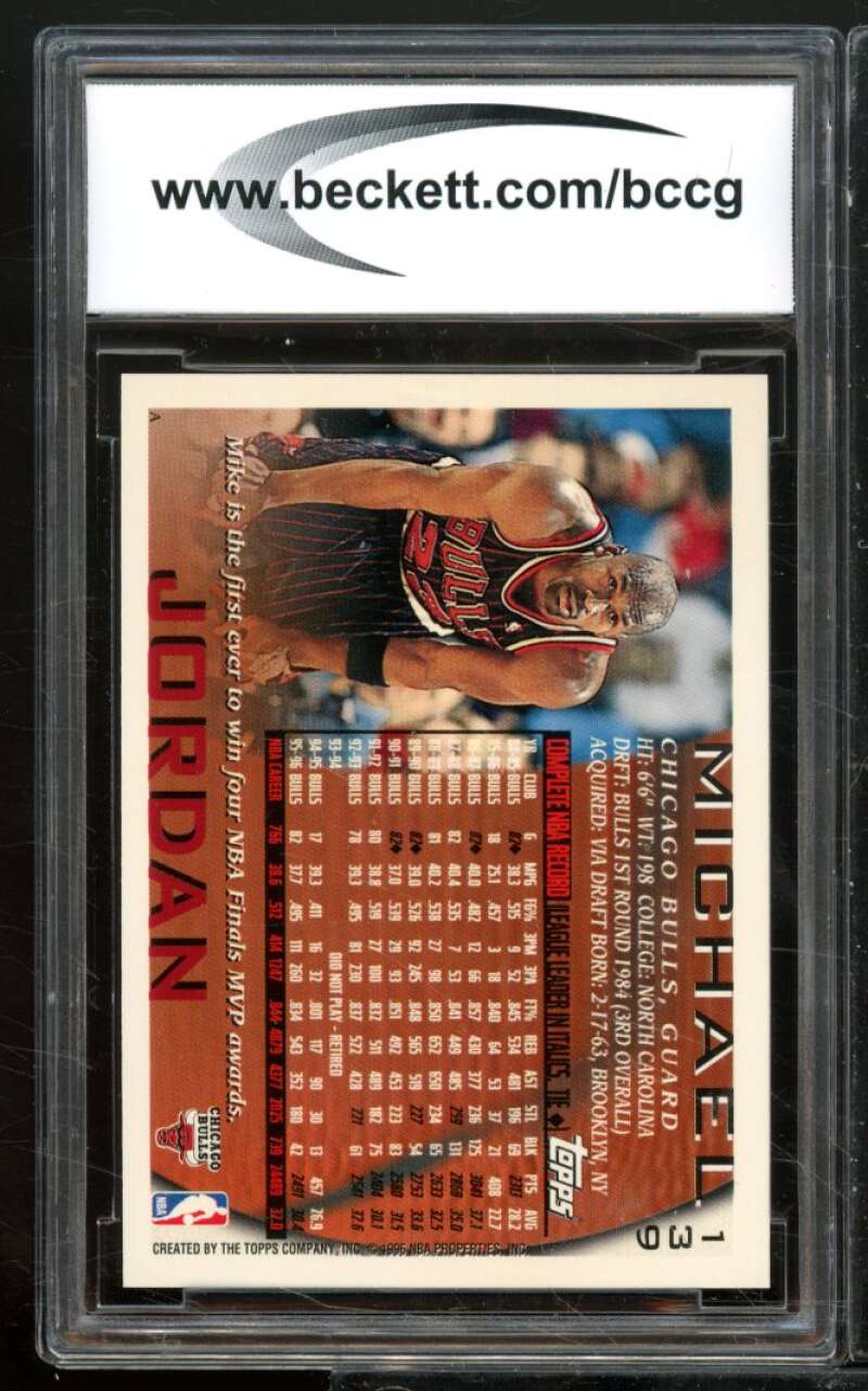 Michael Jordan Card 1996-97 Topps #139 BGS BCCG 9 Image 2