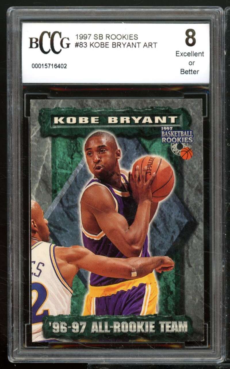 Kobe Bryant Card 1997-98 SB Rookies #83 BGS BCCG 8 Image 1