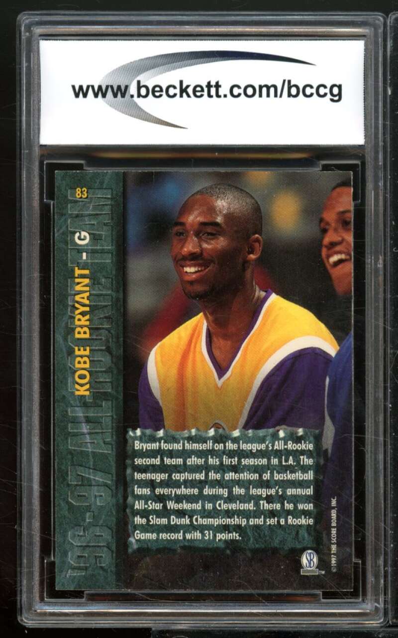 Kobe Bryant Card 1997-98 SB Rookies #83 BGS BCCG 8 Image 2