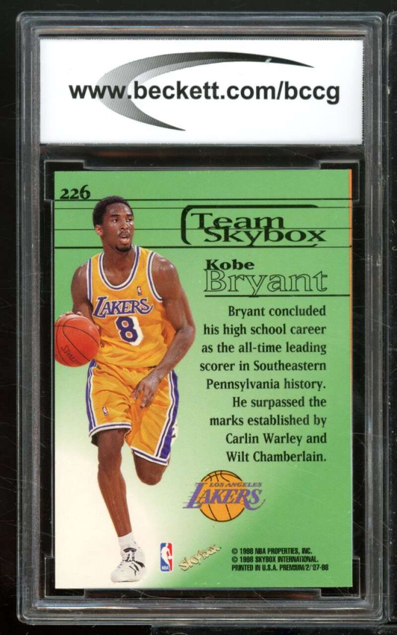 Kobe Bryant Card 1997-98 SkyBox Premium #226 BGS BCCG 8 Image 2