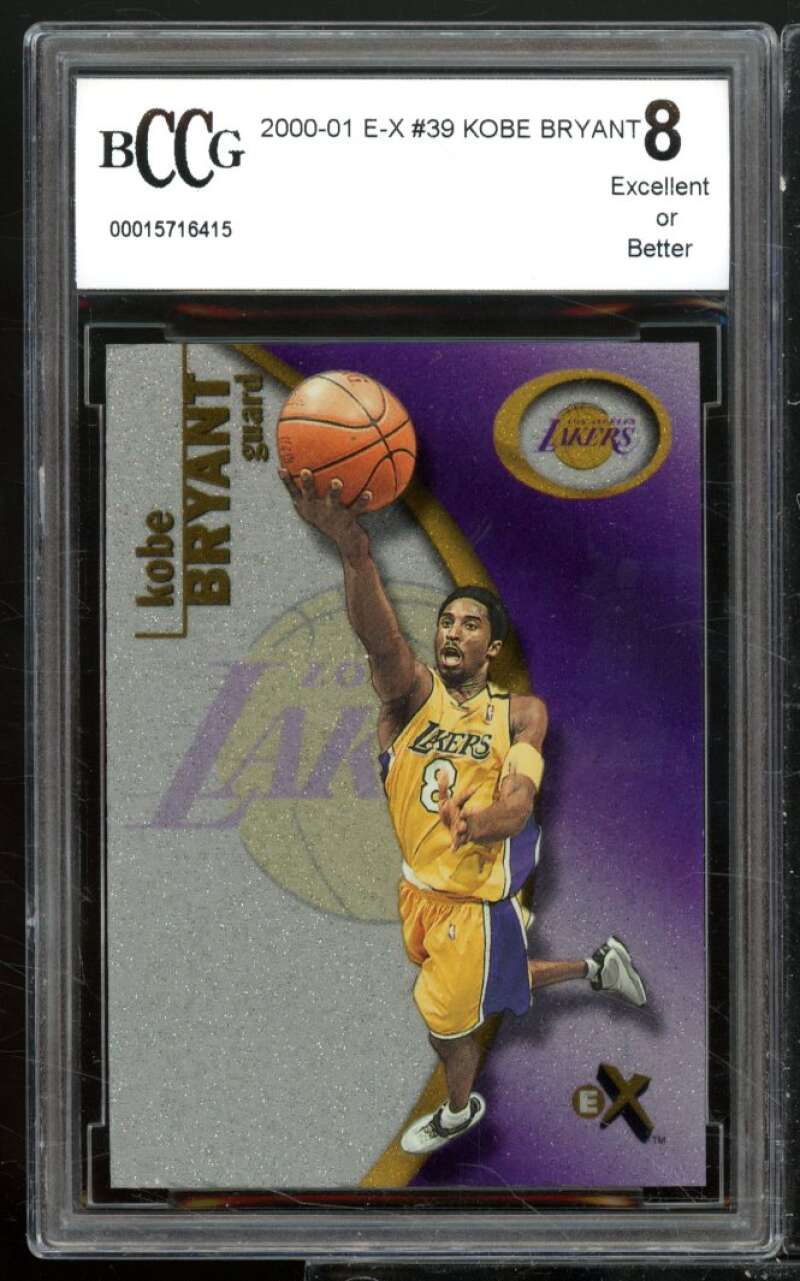 Kobe Bryant Card 2000-01 E-X #39 BGS BCCG 8 Image 1