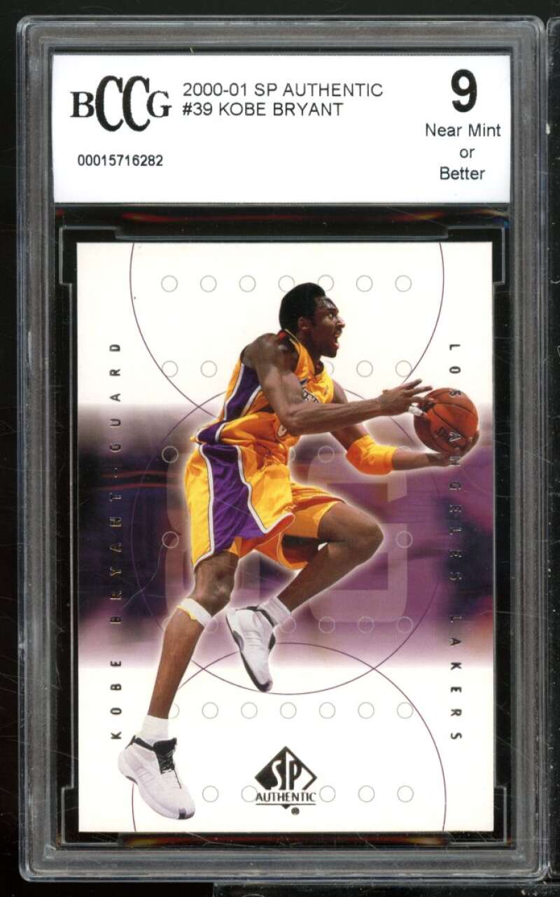 Kobe Bryant Card 2000-01 SP Authentic #39 BGS BCCG 9 Image 1