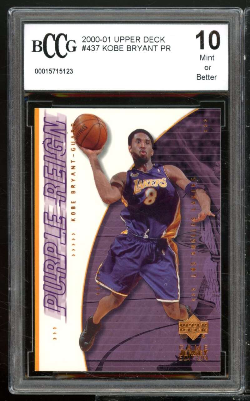 Kobe Bryant Card 2000-01 Upper Deck #437 BGS BCCG 10 Image 1