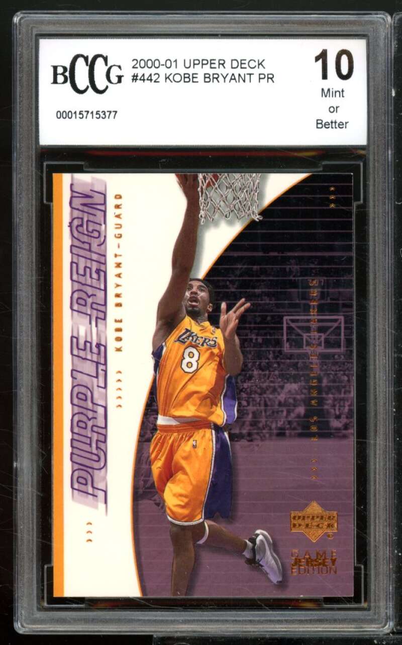 Kobe Bryant Card 2000-01 Upper Deck #442 BGS BCCG 10 Image 1