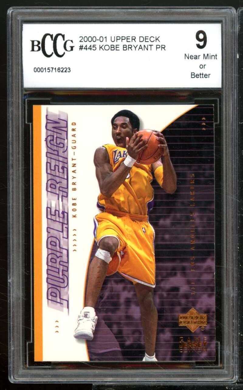 Kobe Bryant Card 2000-01 Upper Deck #445 BGS BCCG 9 Image 1