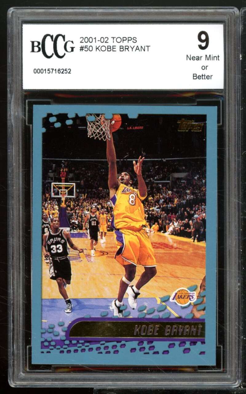 Kobe Bryant Card 2001-02 Topps #50 BGS BCCG 9 (look) Image 1