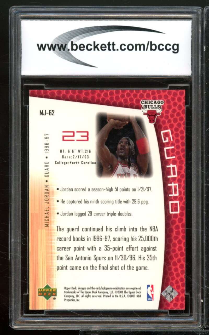 Michael Jordan Card 2001-02 Upper Deck MJ's Back #MJ62 BGS BCCG 10 Image 2