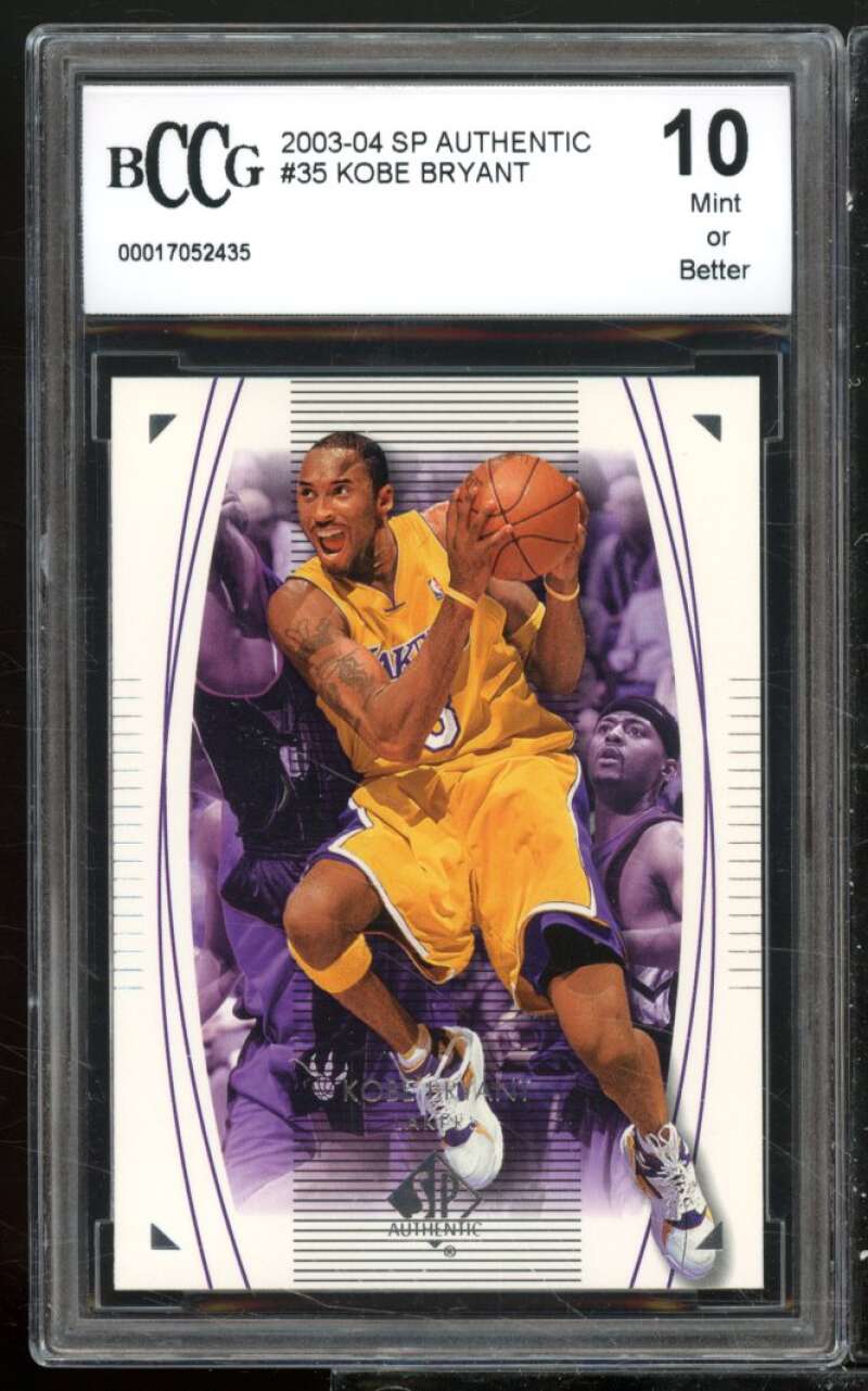 Kobe Bryant Card 2003-04 SP Authentic #35 BGS BCCG 10 Image 1