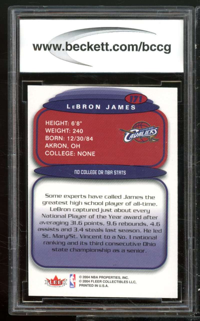 LeBron James Card 2004-05 Ultra Hummer H2 #171 BGS BCCG 9 Image 2