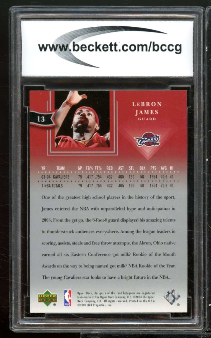 LeBron James Card 2004-05 Upper Deck All-Star Lineup #13 BGS BCCG 10 (look) Image 2