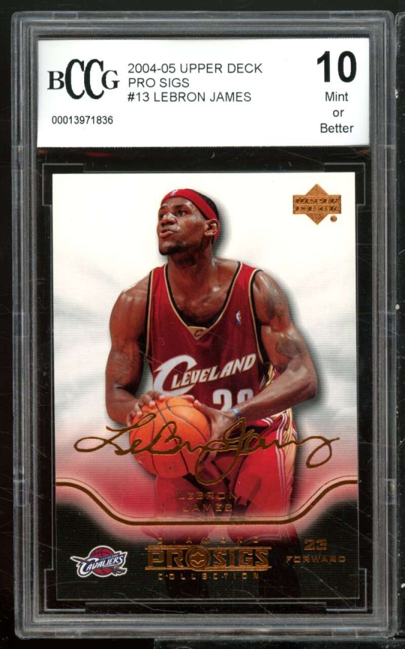 LeBron James Card 2004-05 Upper Deck Pro Sigs #13 BGS BCCG 10 Image 1