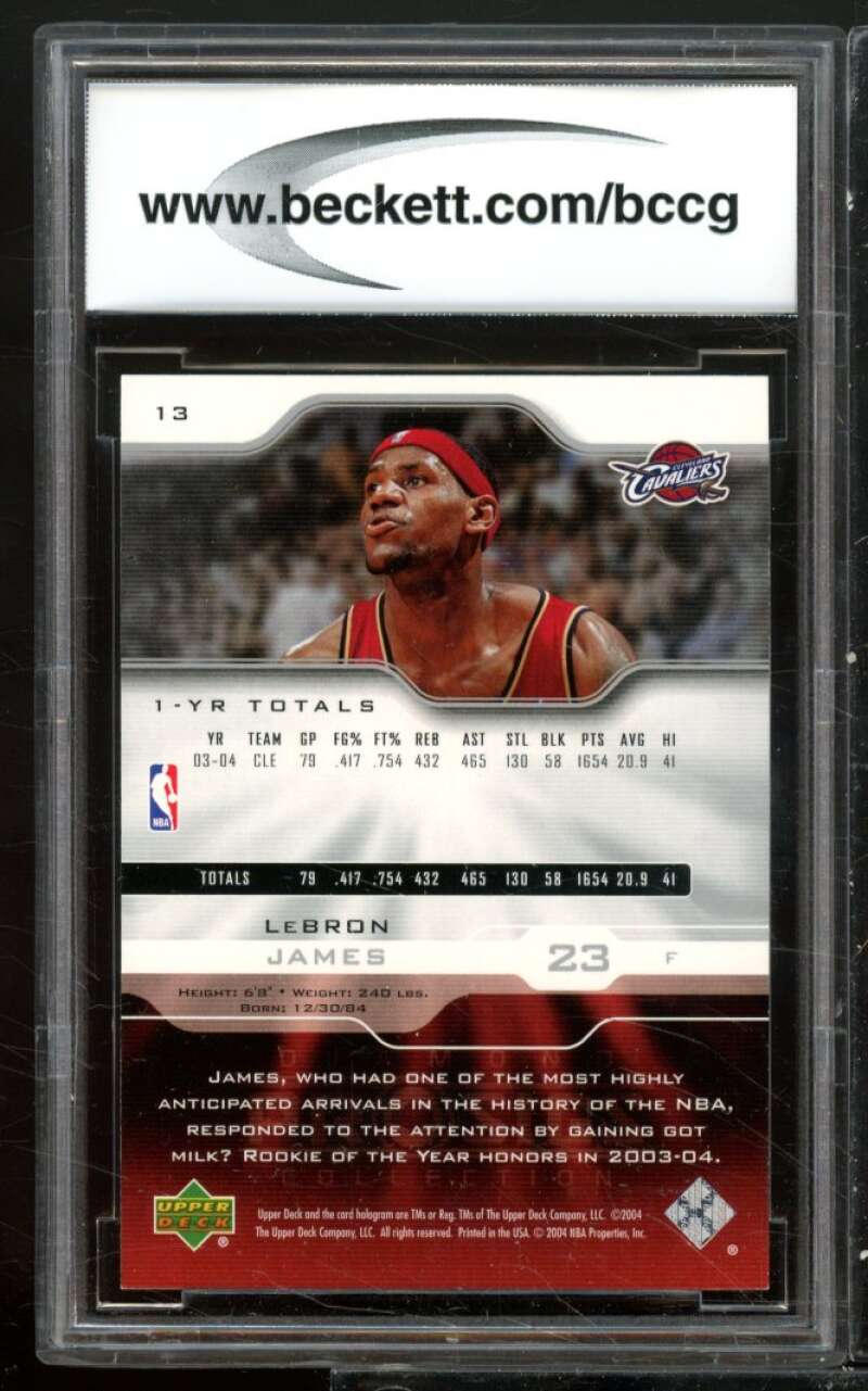 LeBron James Card 2004-05 Upper Deck Pro Sigs #13 BGS BCCG 10 Image 2