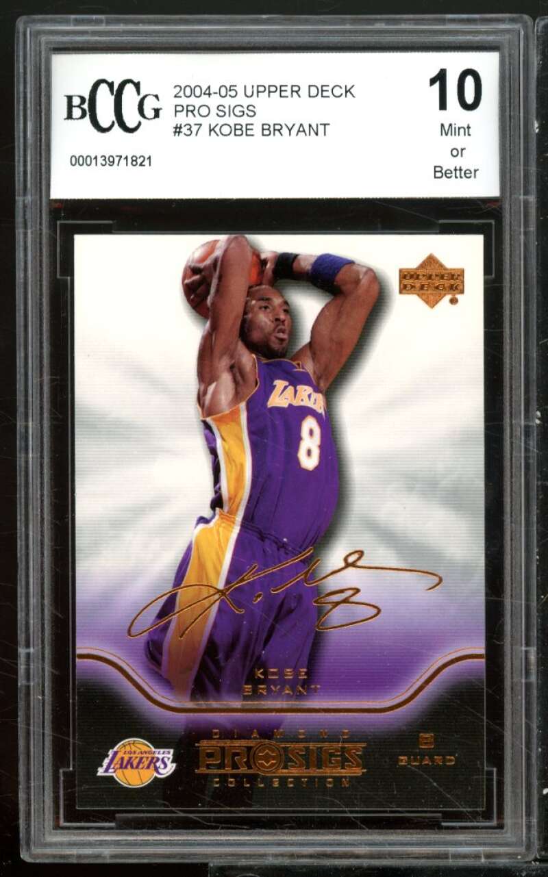 Kobe Bryant Card 2004-05 Upper Deck Pro Sigs #37 BGS BCCG 10 Image 1