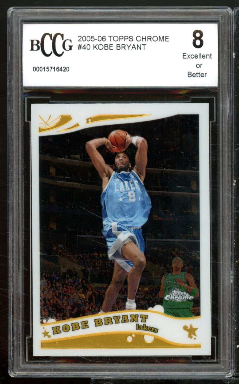 Kobe Bryant Card 2005-06 Topps Chrome #40 BGS BCCG 8 Image 1