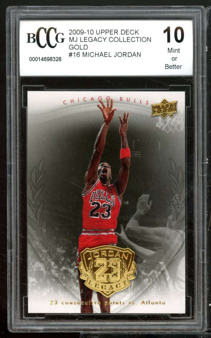 Michael Jordan Card 2009-10 Upper Deck MJ Legacy Collection Gold #16 BGS BCCG 10 Image 1